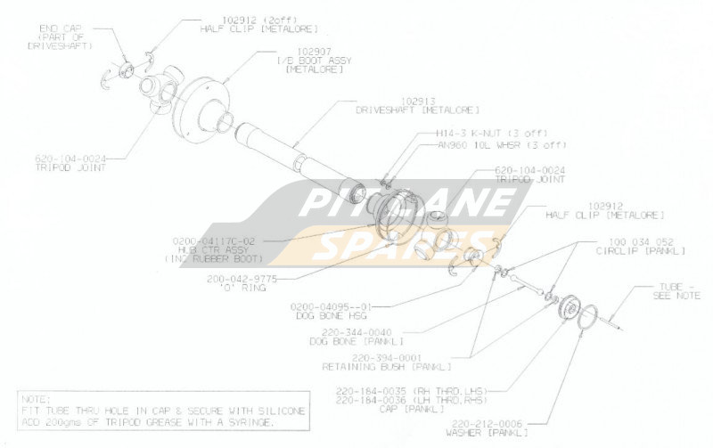 DRIVE SHAFT COMPONENTS Diagram